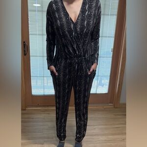 Veronica M snakeskin jumpsuit